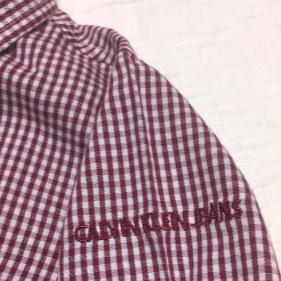 12m (4/$20) Maroon Check Shirt by Calvin Klein - Picture 15 of 15